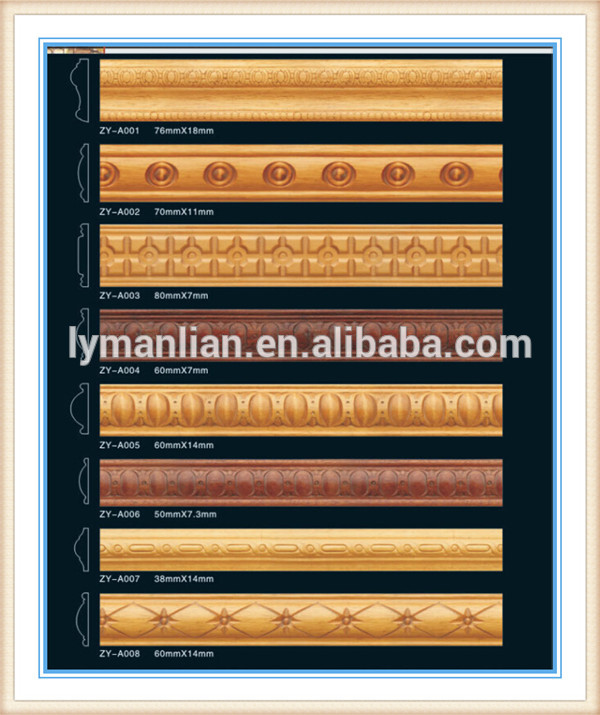 ornamental wood mouldings/carved wood moulding /craft wood decorative moulding