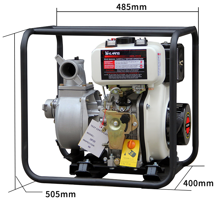 Portable air-cooled 2 inch diesel water pump