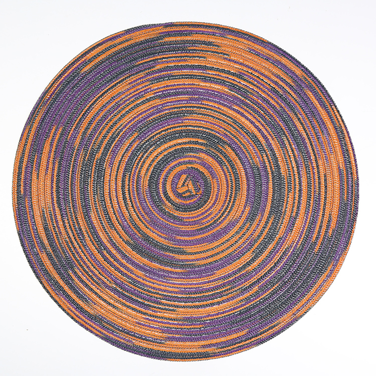 New Design Polyester Cotton Round Swirl Placemat Dinner table mat for Winter