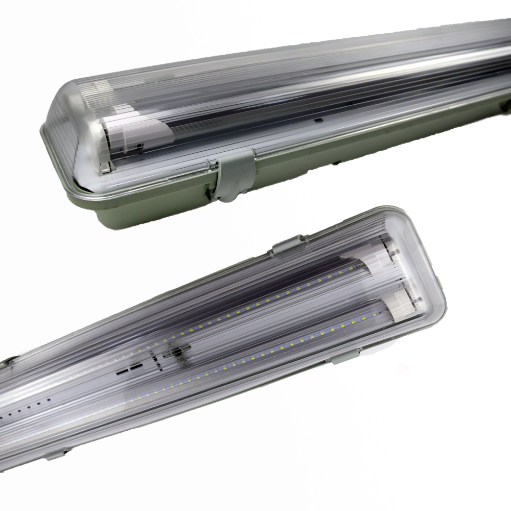 Aluminum alloy AC85-265V 1200mm 2*9w ip65 Led tri-proof double tube light fitting 3000K-6500K