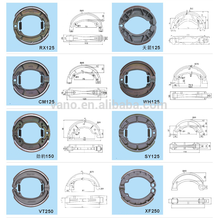 Factory Price BEAT 125 Motorcycle Brake Shoes Lining