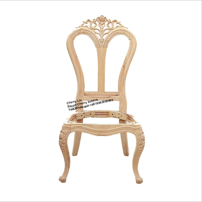 Luxury French Rubber Wood Carved Chair Frames For Upholstery