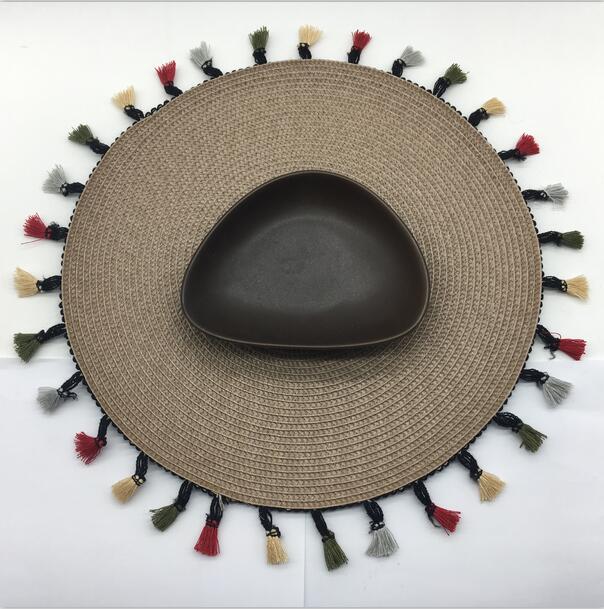 new design anti-slip 38cm round woven fringe placemat