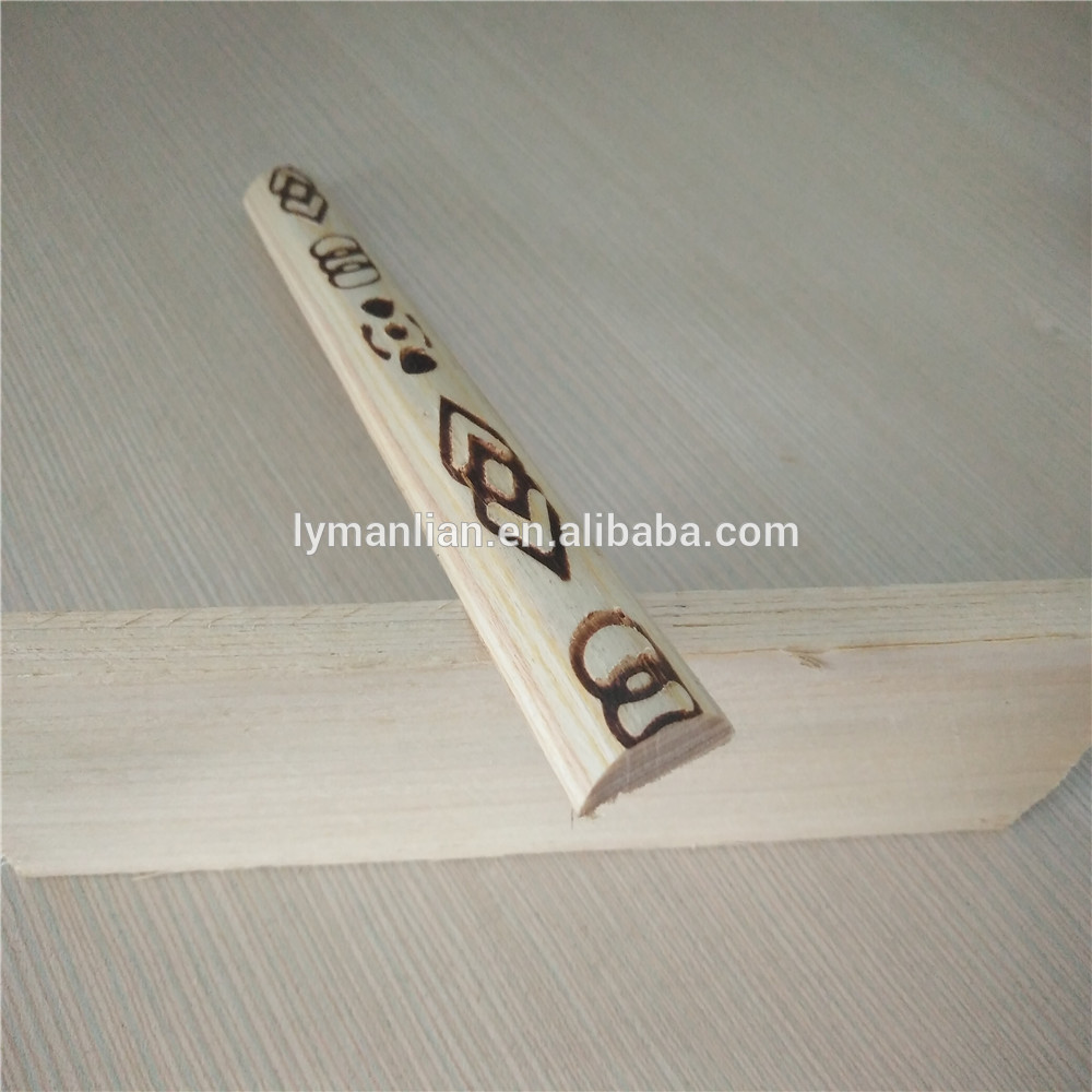Teak timber Half round wood moulding embossed decorative line