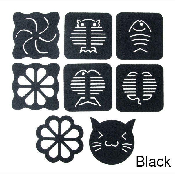 2020 new arrival  different design  heat resistant mat  felt cup mats of  felt coaster set