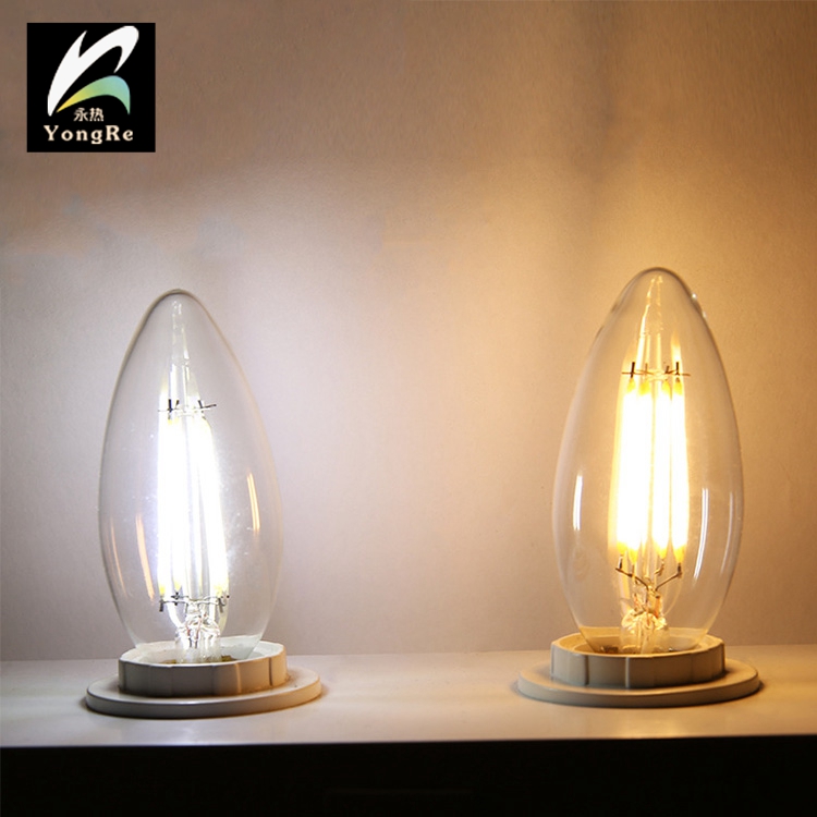 2W 4W E14 E12 C35 Filament Edison Flame Bulb Led Candle Light