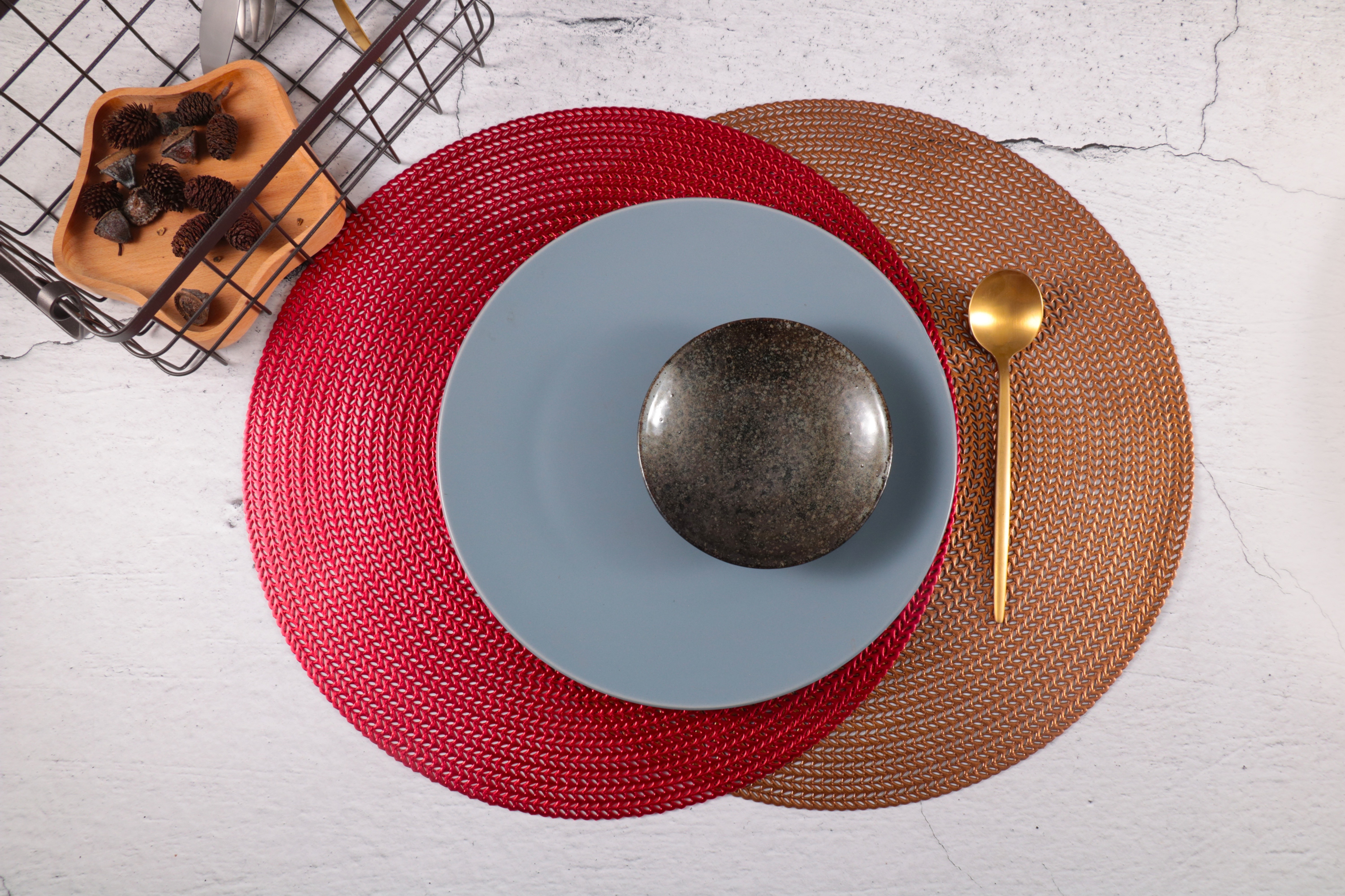 Tabletex new design cheap price hollow luxury PVC Round placemat