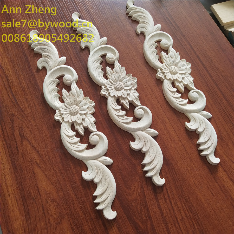 beauty house real wood decoration material furniture part wood carved onlays