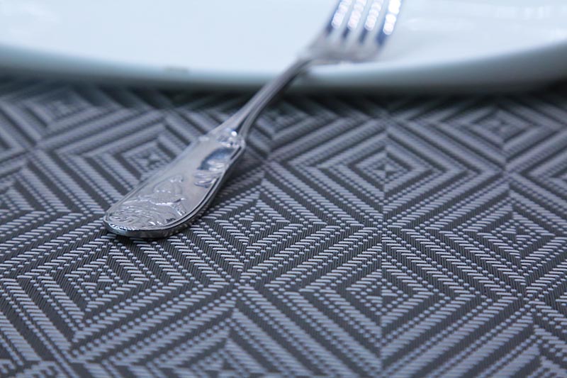 in Stock PVC Dining table mats rectangular Jacquard placemats Knitted placemats