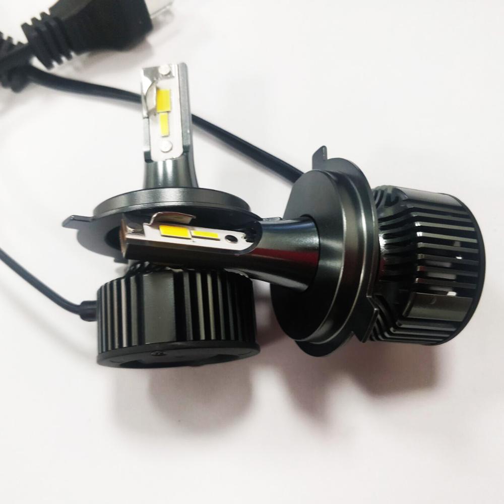 New driver H4 Three color led headlights intelligent temperature control car parts White Yellow Mixture 6000K 3000K 4300K