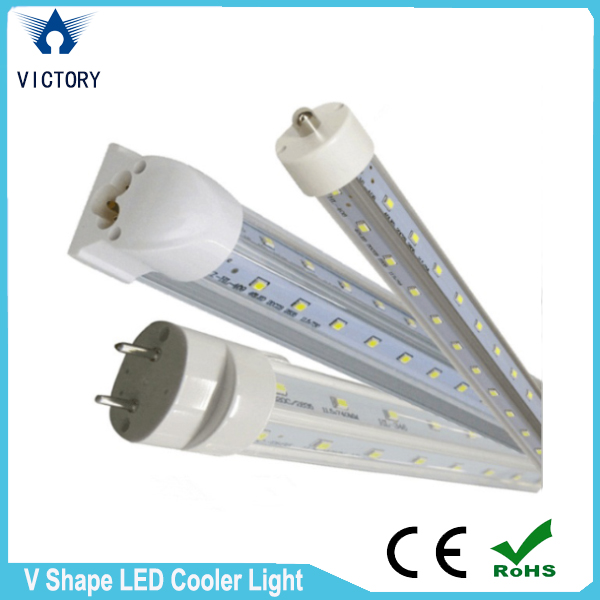 V-Shape cooler door LED tube light with waterproof connector