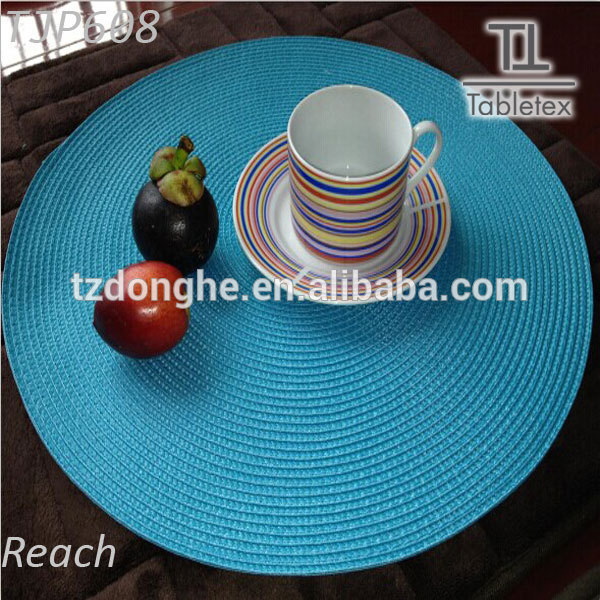 Tabletex handmade round pp woven fabric christmas placemats