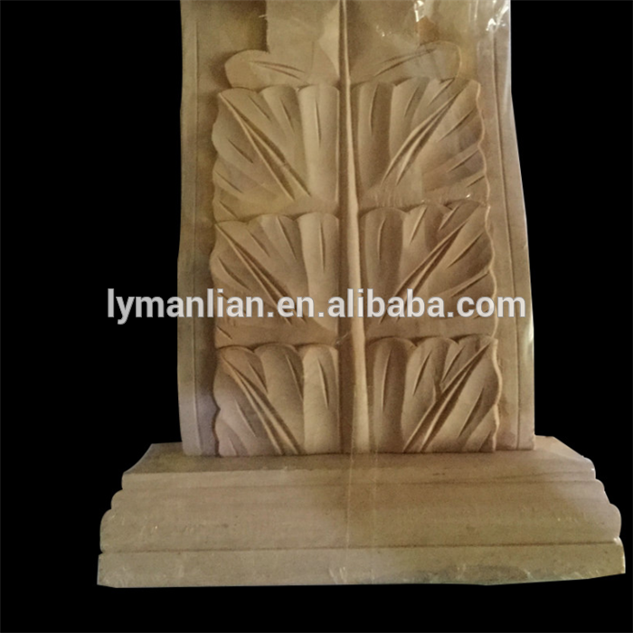 Unpainted Wood Carved Decal Corner antique wood onlay