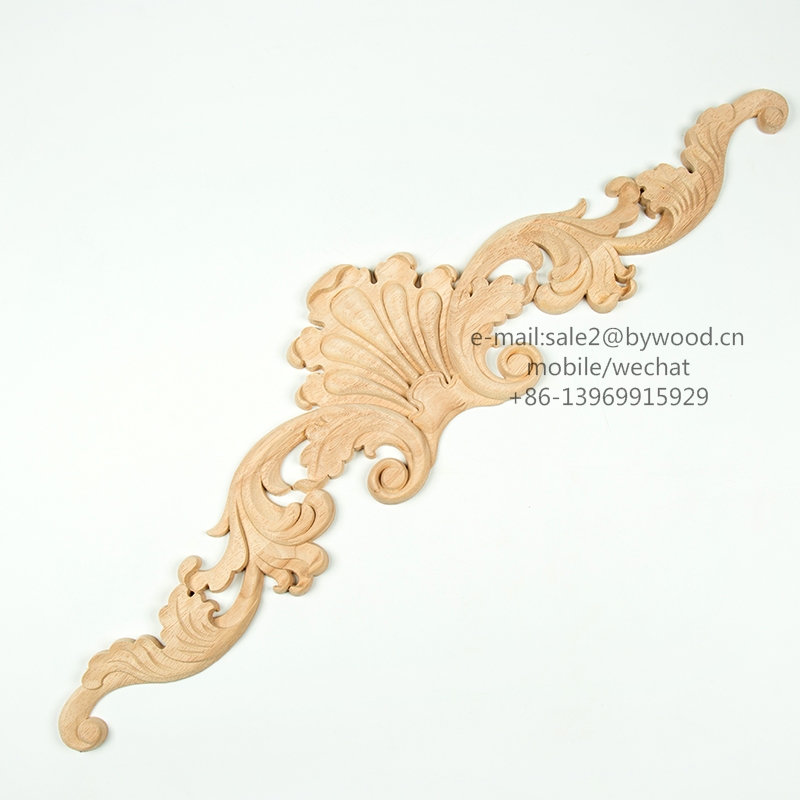 Furniture Decoration wood carving Unpainted Rubberwood carved