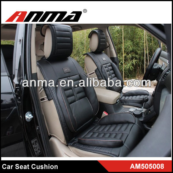 Black 12v massage car seat cushion cover leather