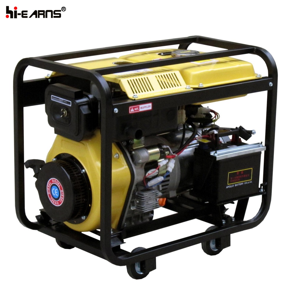 portable with wheels open frame electric start diesel welder generator set