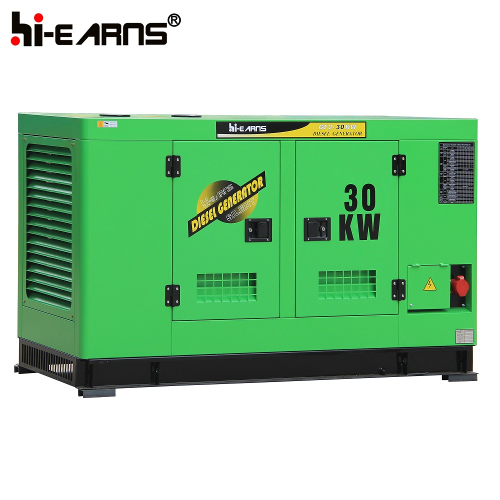 Water cooled silent type diesel generator green color(GF2-30KW)