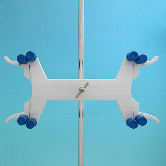 Laboratory alloy double burette clamp
