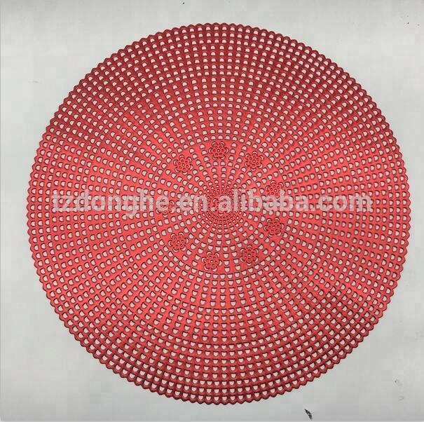 Tabletex design anti-slip hollow round party PVC placemat