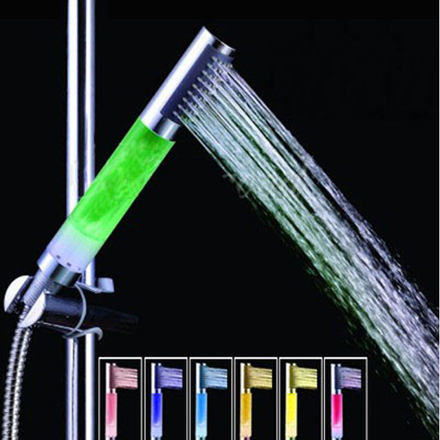 Energy Saving ABS Material Led Shower Head Set with 3 Color Changing Lights