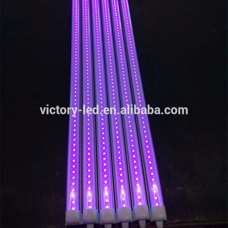 395-400nm wavelength t8 uv LED lamp fixture 1200mm 18w ultraviolet fluorescent tube light
