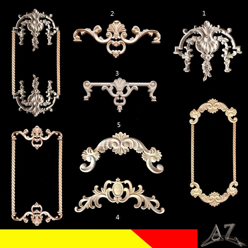 Wood Crafts Door Decorative wood appliques and onlays for Cupboard