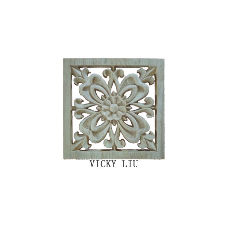 Europeanism carving flower furniture decoration square wood onlays