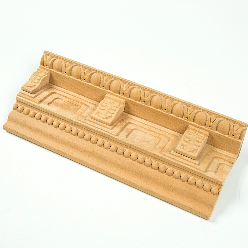 Solid wood unpainted hand carved wood mouldings