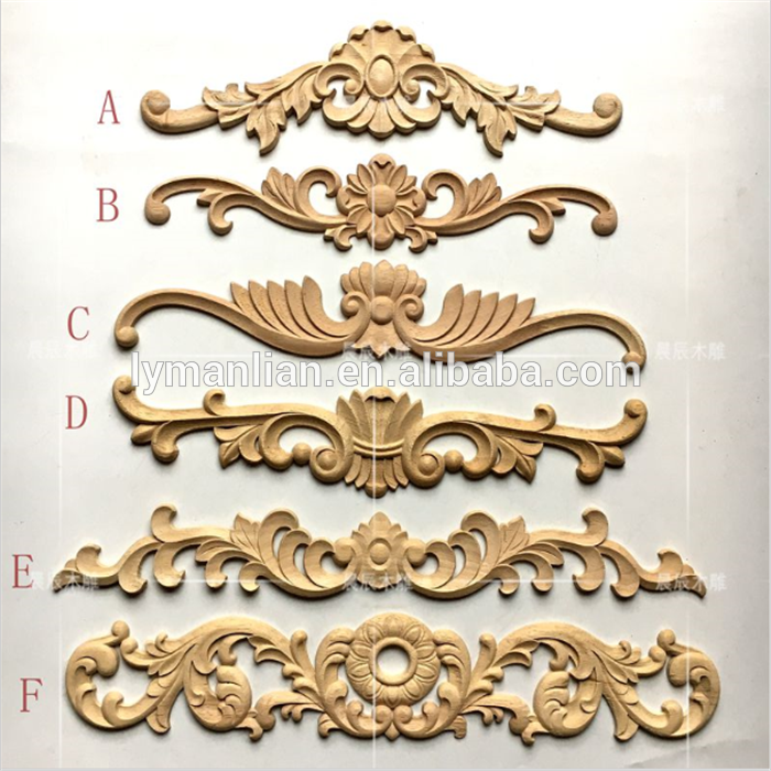 Delicate Miniature Wood Carved Corner antique wood onlay for cabinet