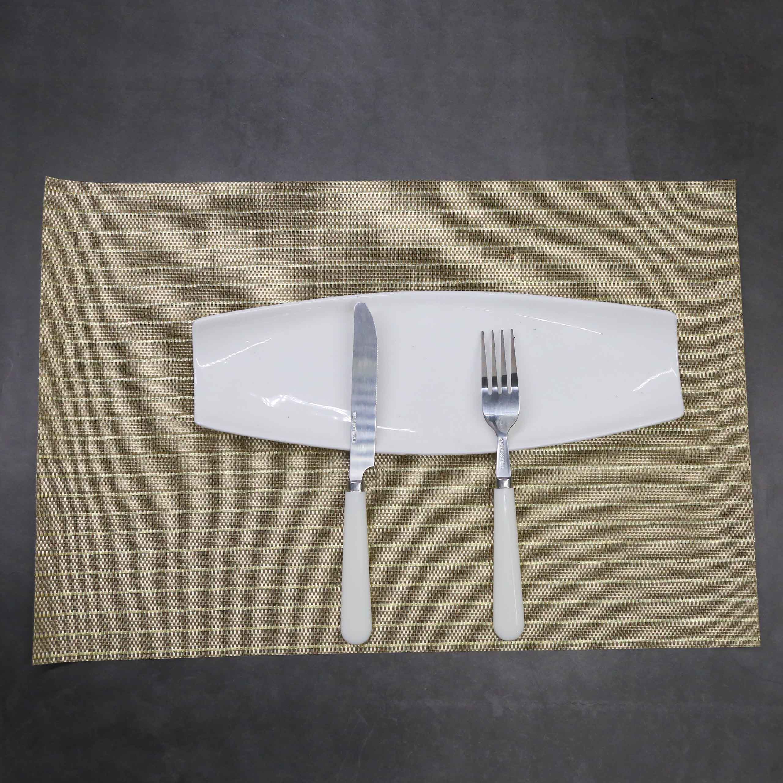 Tabletex Hot sale PVC+PET new design dinner set woven Heat resistant table placemats