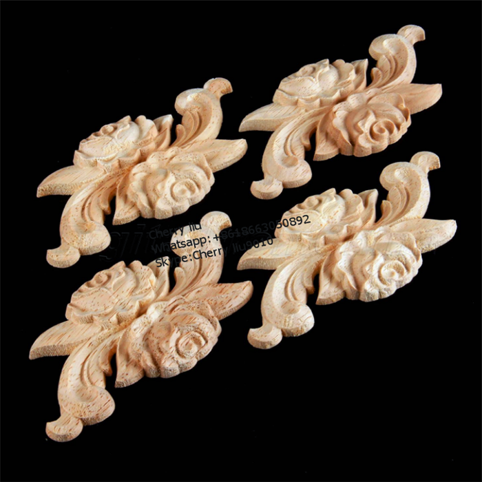 decorative antique wood carved furniture parts appliques and onlays
