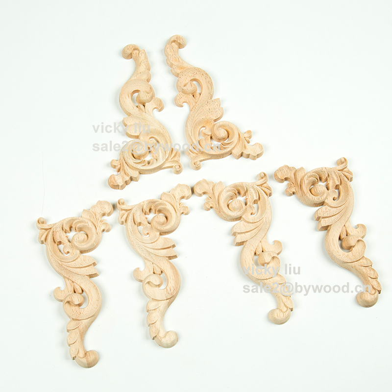 European style furniture corner decoration wood carving onlay