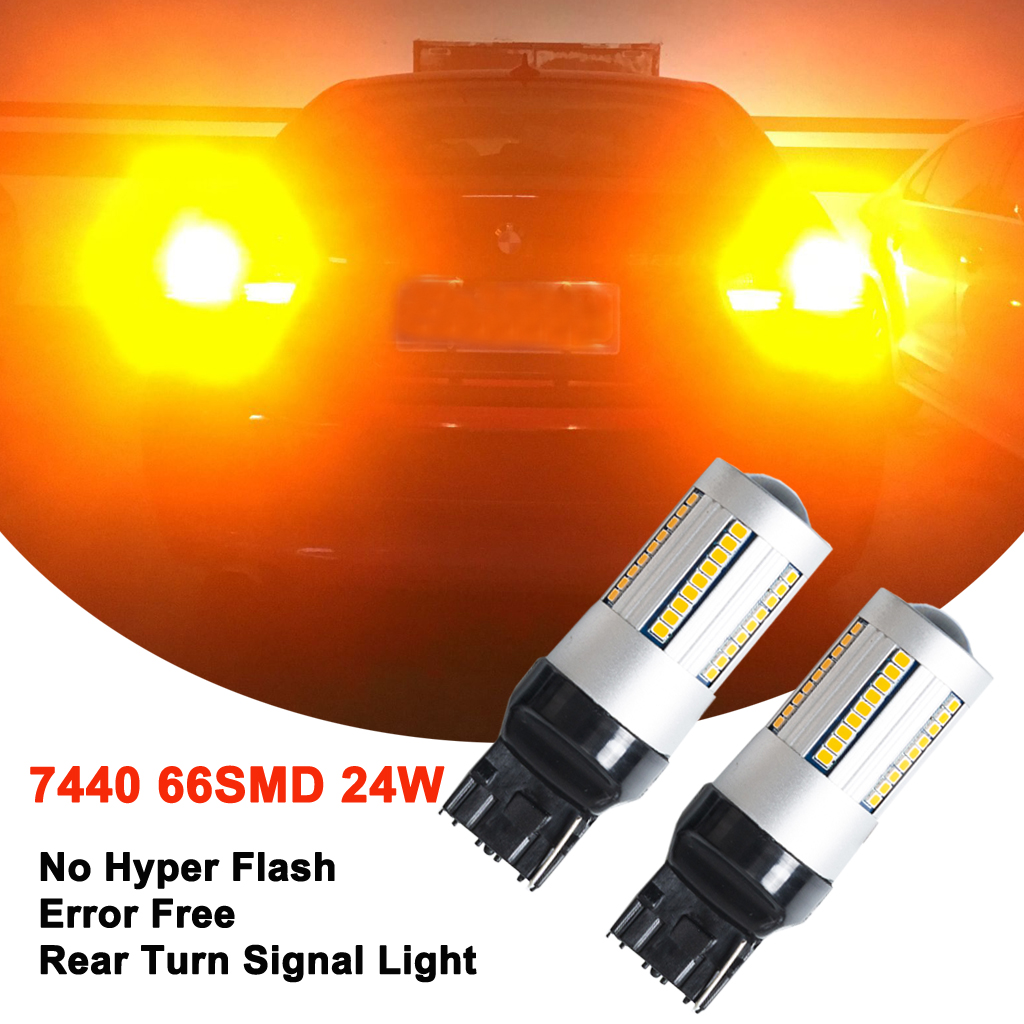 7440 LED light Canbus Error free 66smd 2016 T20 7440 7443 For Front Turn Signal Lights No Flash Yellow