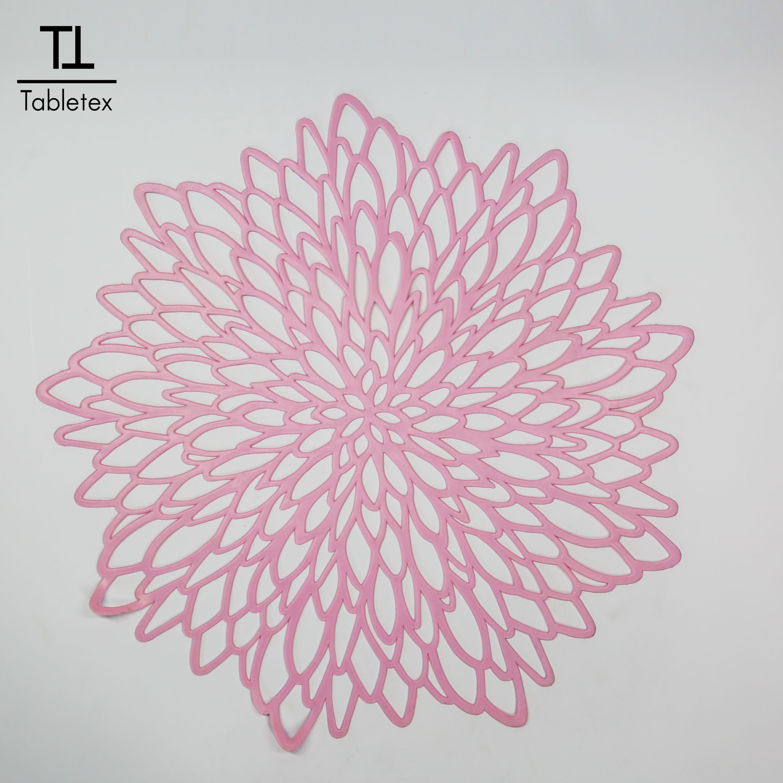 Tabletex waterproof round flower shaped pvc placemats