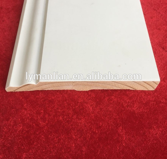 primed wood skirting baseboard