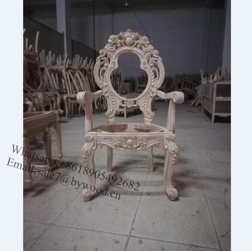 unfinished Wooden  Sofa Frame furniture frame carving wood Chair Frame with arms