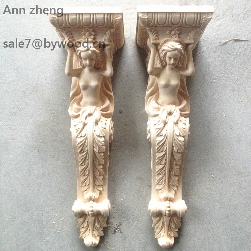 furniture parts wood lion capitals animal wood corbel woman carved wood carving lion column