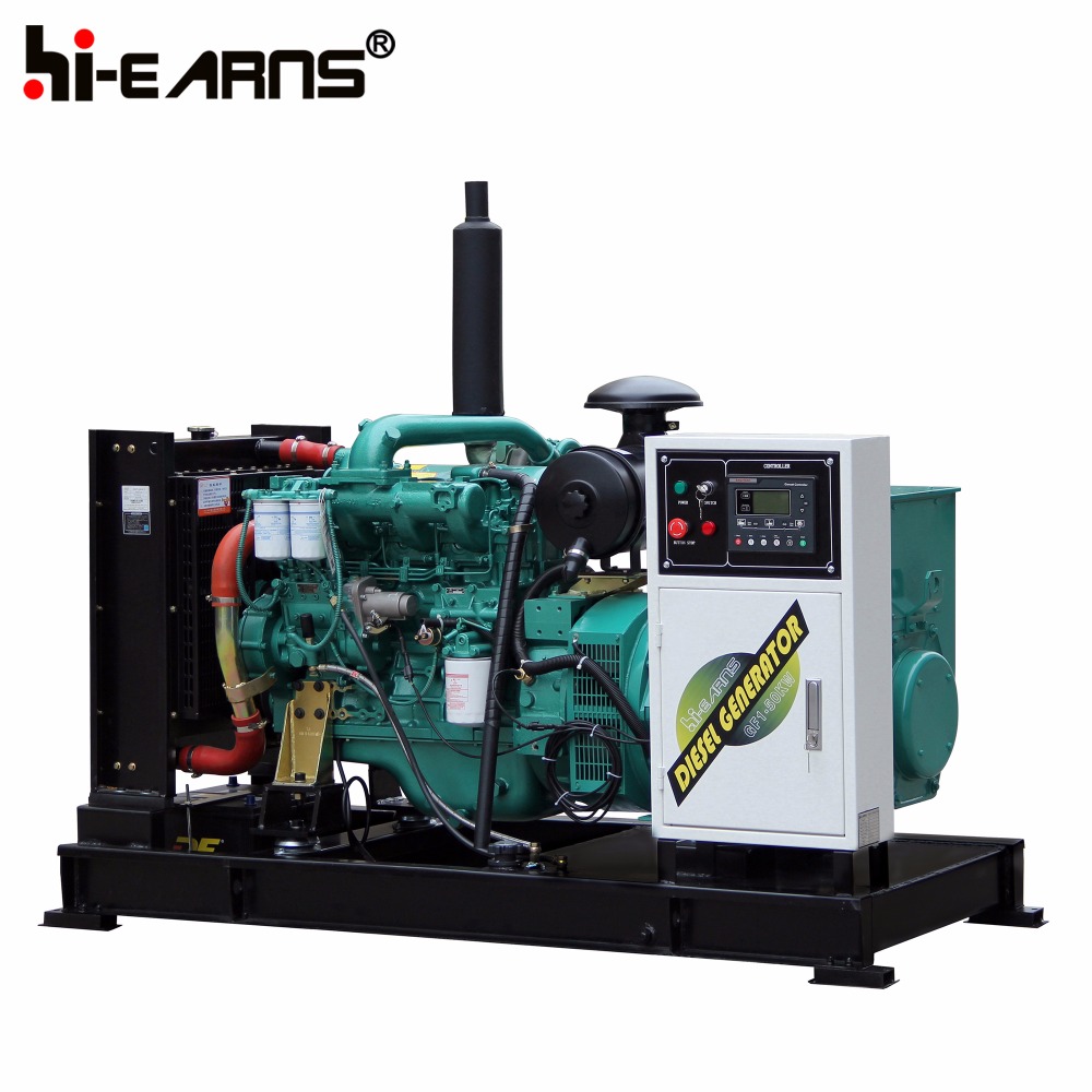 Water-cooled Open frame type Chinese Yuchai engine 50kva generator