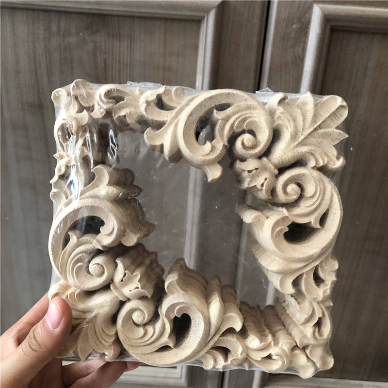 Wood Carved Corner molding onlay wood sculpture Appliques onlays