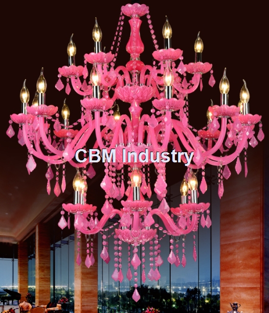 2016 Pop design lighted pink wedding chandelier from China