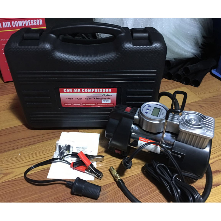 Universal Portable Car air compressor DC12V 180W in Black & Silver
