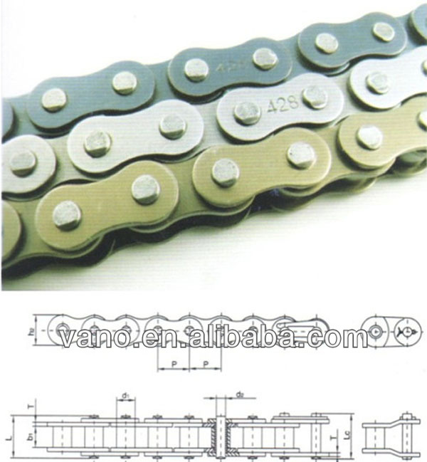 428x122 Drive Chain ATV MX Dirt Bike Kart 428 Pitch 122 Motorcycle Links Chain