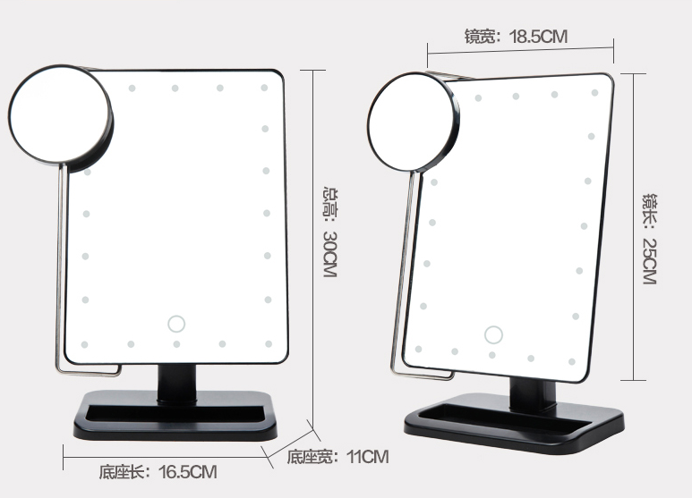 Hot sale ! Lighted Make-up Mirror Touch Screen,,Portable Countertop Travel Cosmetic Mirror