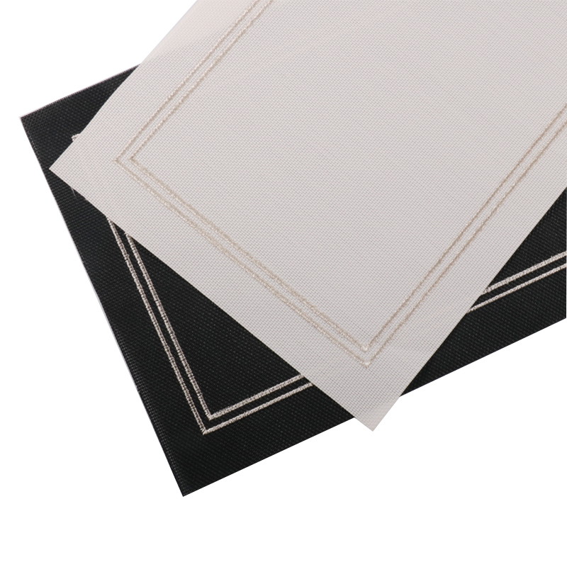 Tabletex wholesales which can be used outdoors and eco-friendly pvc woven placemat with gold and silver thread placemat