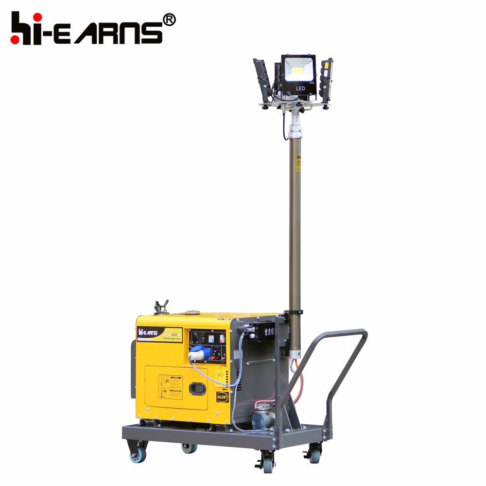 6500 silent diesel generator mobile led tower light