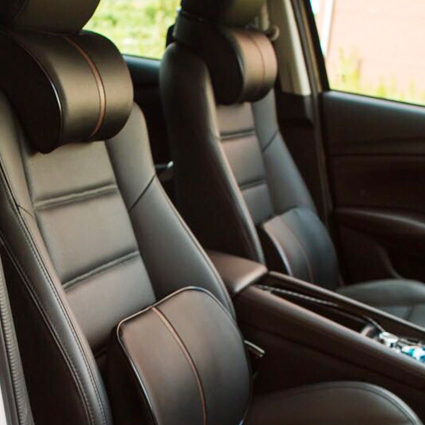 PU Leather Pillow Sets Car Neck Rest Pillow & Lumbar Support Pillow