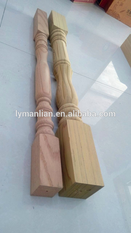 Red oak handrail antique hand carved interior wood railing