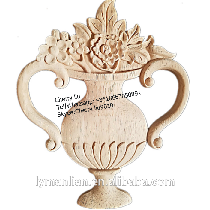 decorative hand carved wood onlays appliques carving for furniture