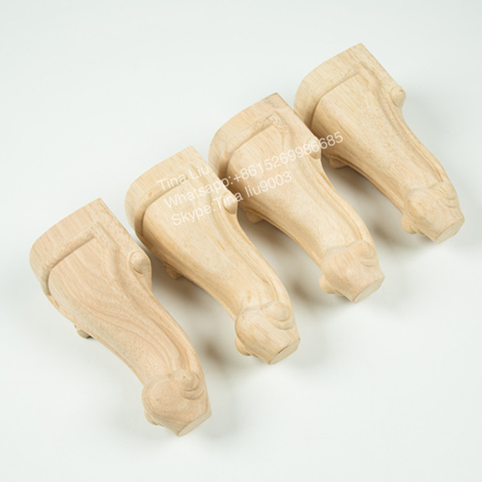 Decorative unfinished wood carved furniture table legs