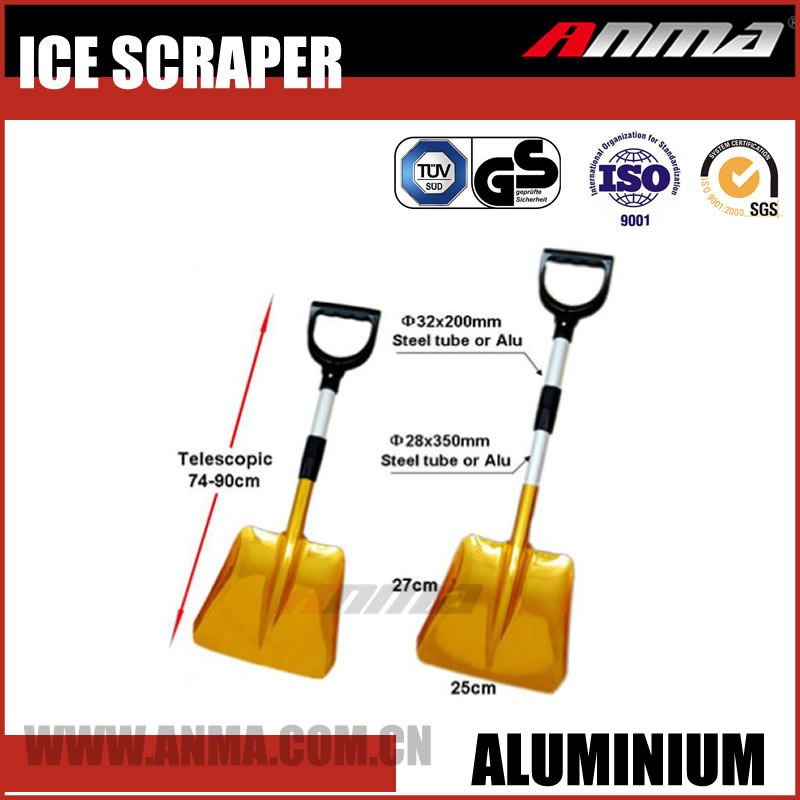 High quality steel or aluminum telescopic handle snow shovel for car or home garden use